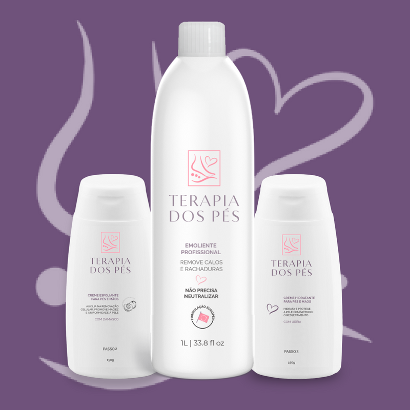 Kit Top - 1 emoliente de 1L,creme esfoliante, creme finalizador