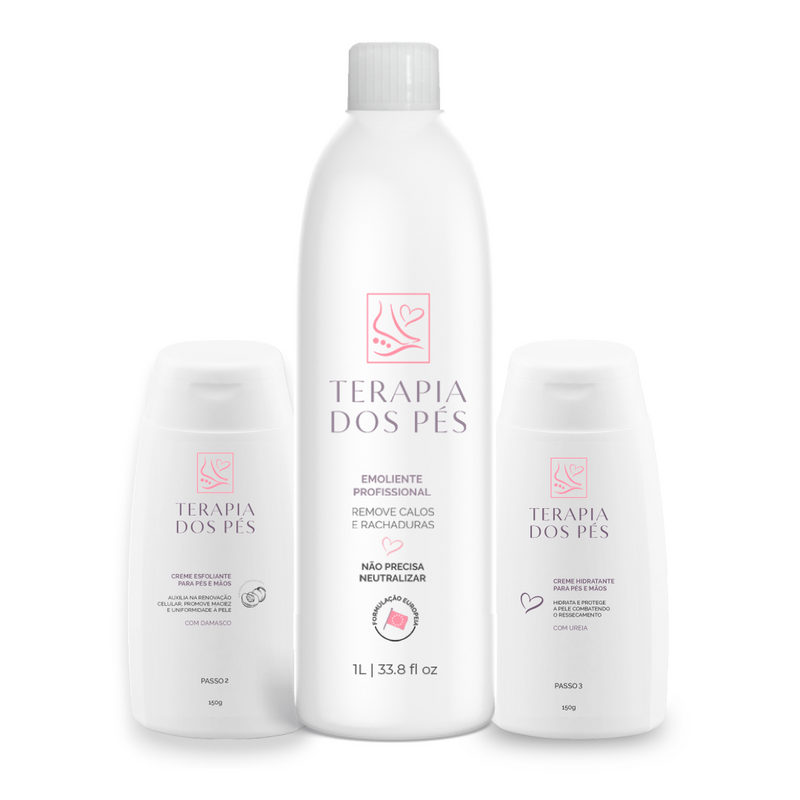 Kit Top - 1 emoliente de 1L,creme esfoliante, creme finalizador