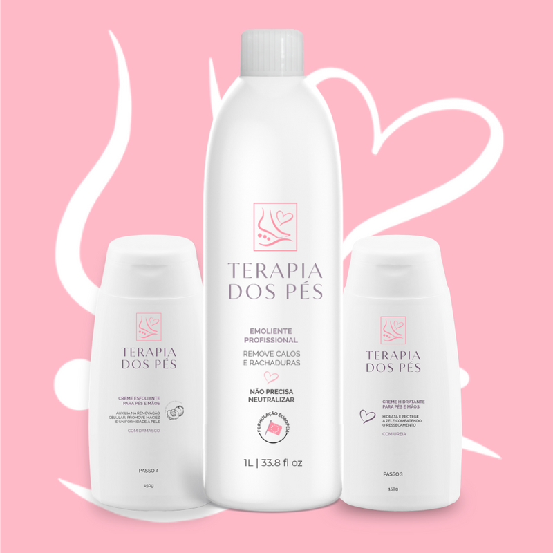 Kit Top - 1 emoliente de 1L,creme esfoliante, creme finalizador